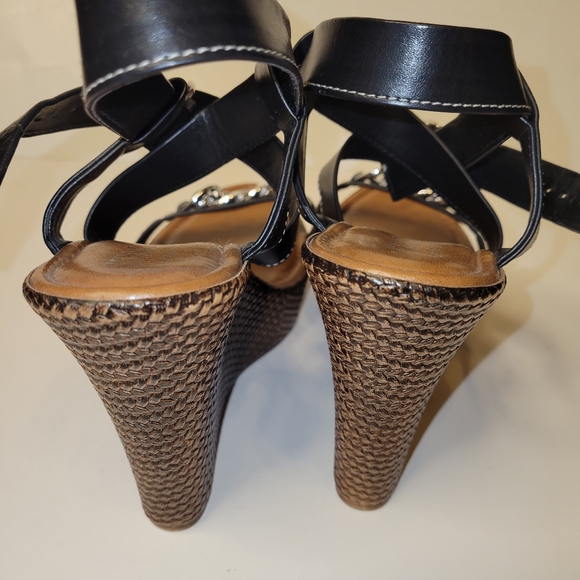 Italian shoe makers wedge sandal sz 9 - Picture 4 of 4